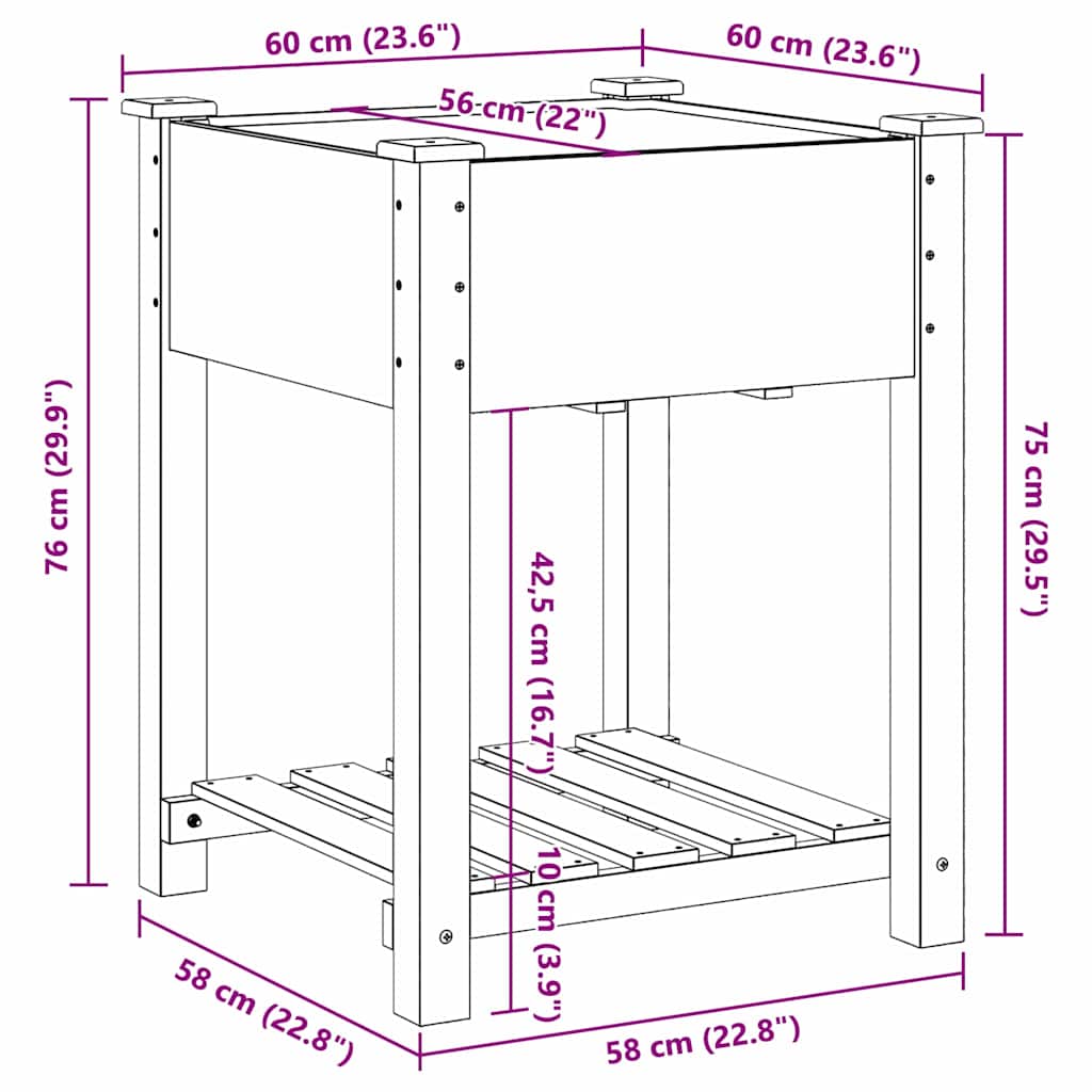 Vaso da giardino con lo scaffale Beige 60.5 x 60 x 76.5 cm