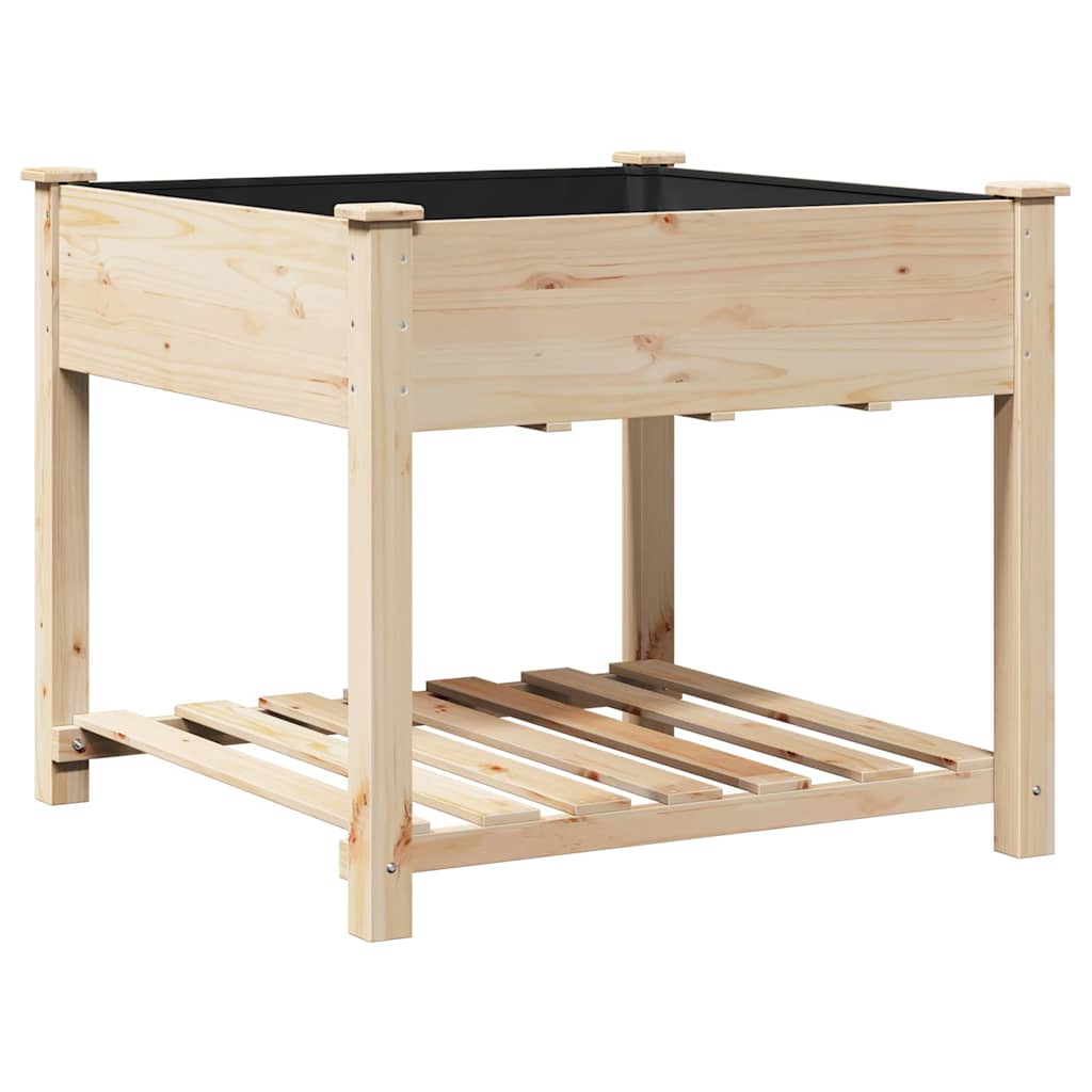 Vaso da giardino con lo scaffale Beige 90 x 90 x 76.5 cm