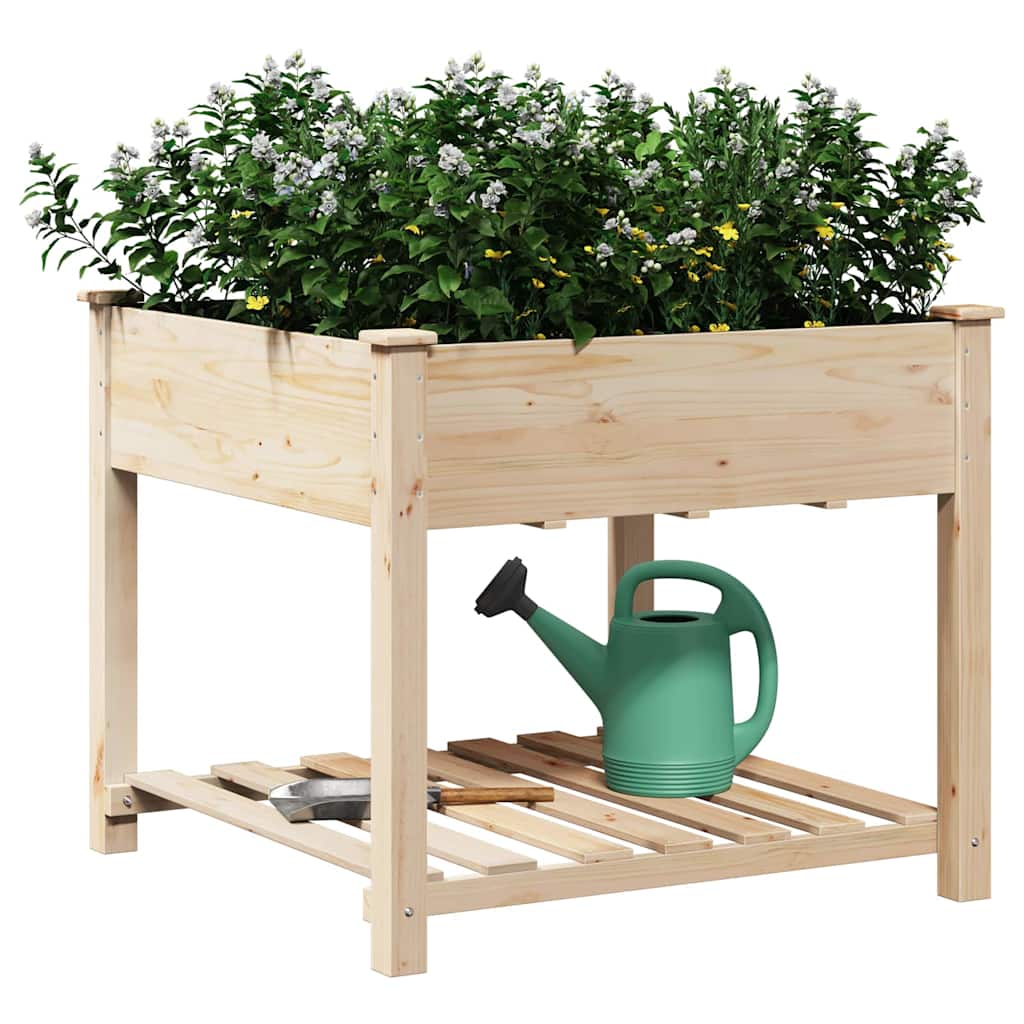 Vaso da giardino con lo scaffale Beige 90 x 90 x 76.5 cm