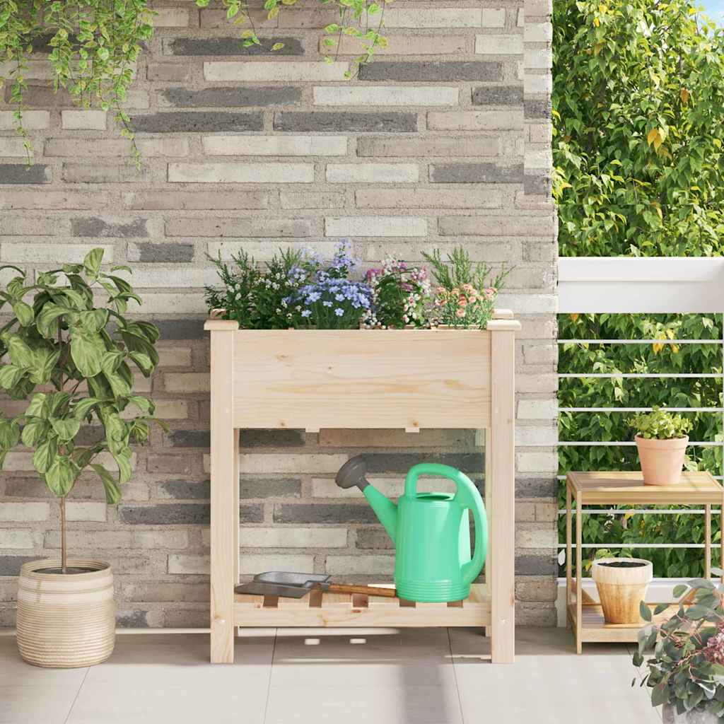 Vaso da giardino con lo scaffale Beige 71 x 37 x 76.5 cm