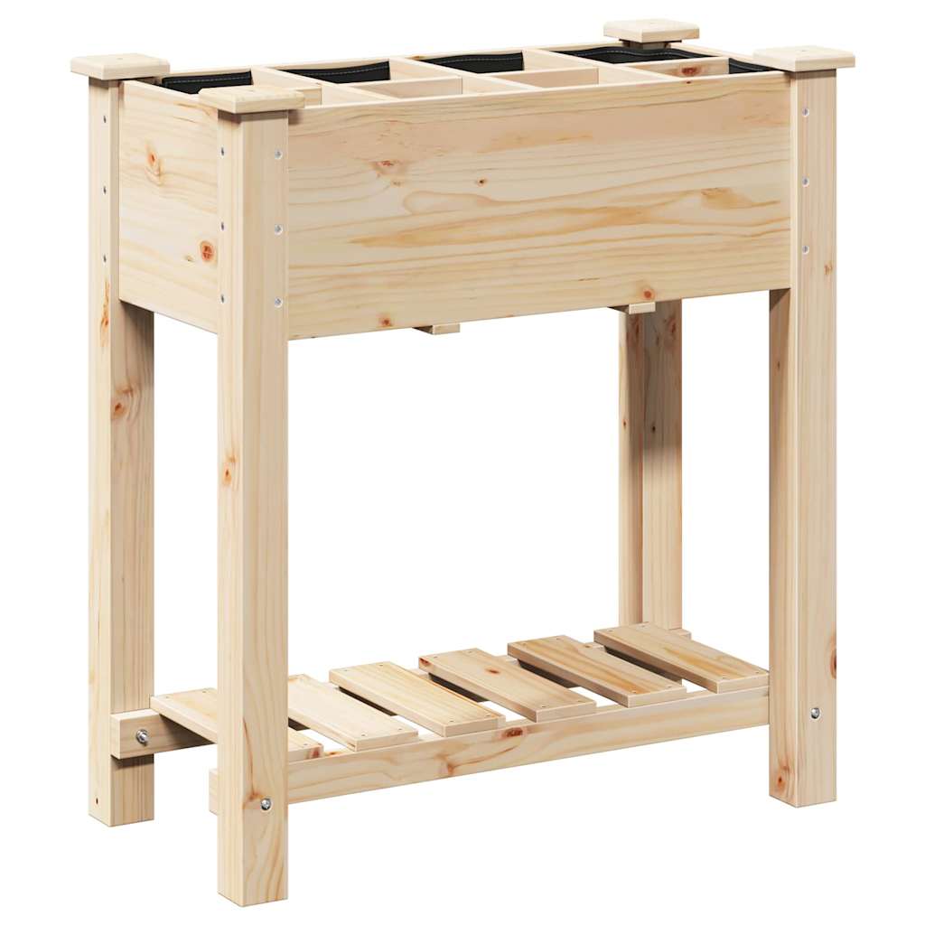 Vaso da giardino con lo scaffale Beige 71 x 37 x 76.5 cm