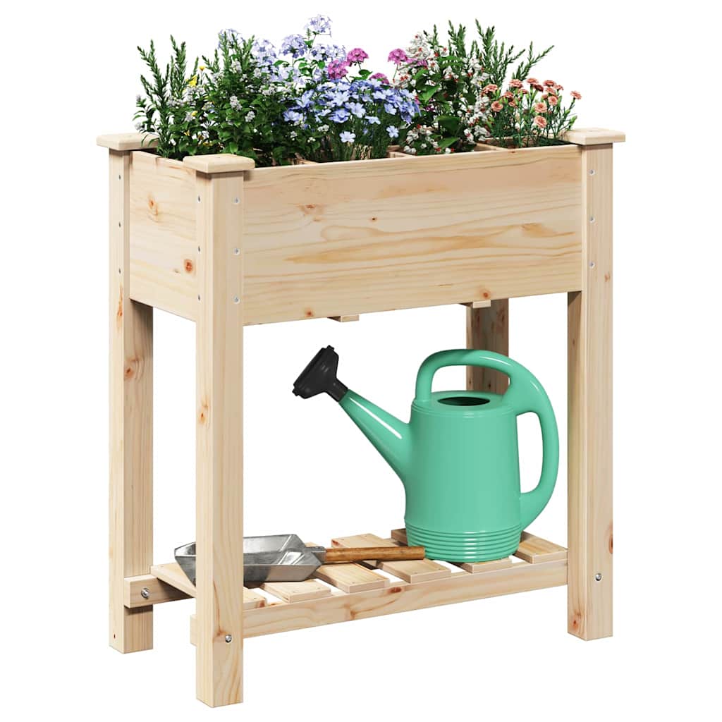 Vaso da giardino con lo scaffale Beige 71 x 37 x 76.5 cm