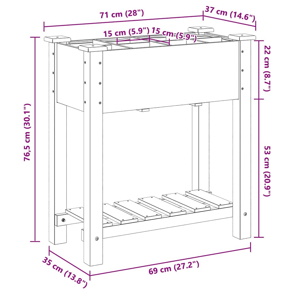 Vaso da giardino con lo scaffale Beige 71 x 37 x 76.5 cm