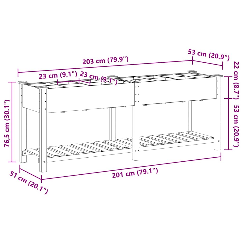 Vaso da giardino con lo scaffale Beige 203.5 x 53 x 76.5 cm