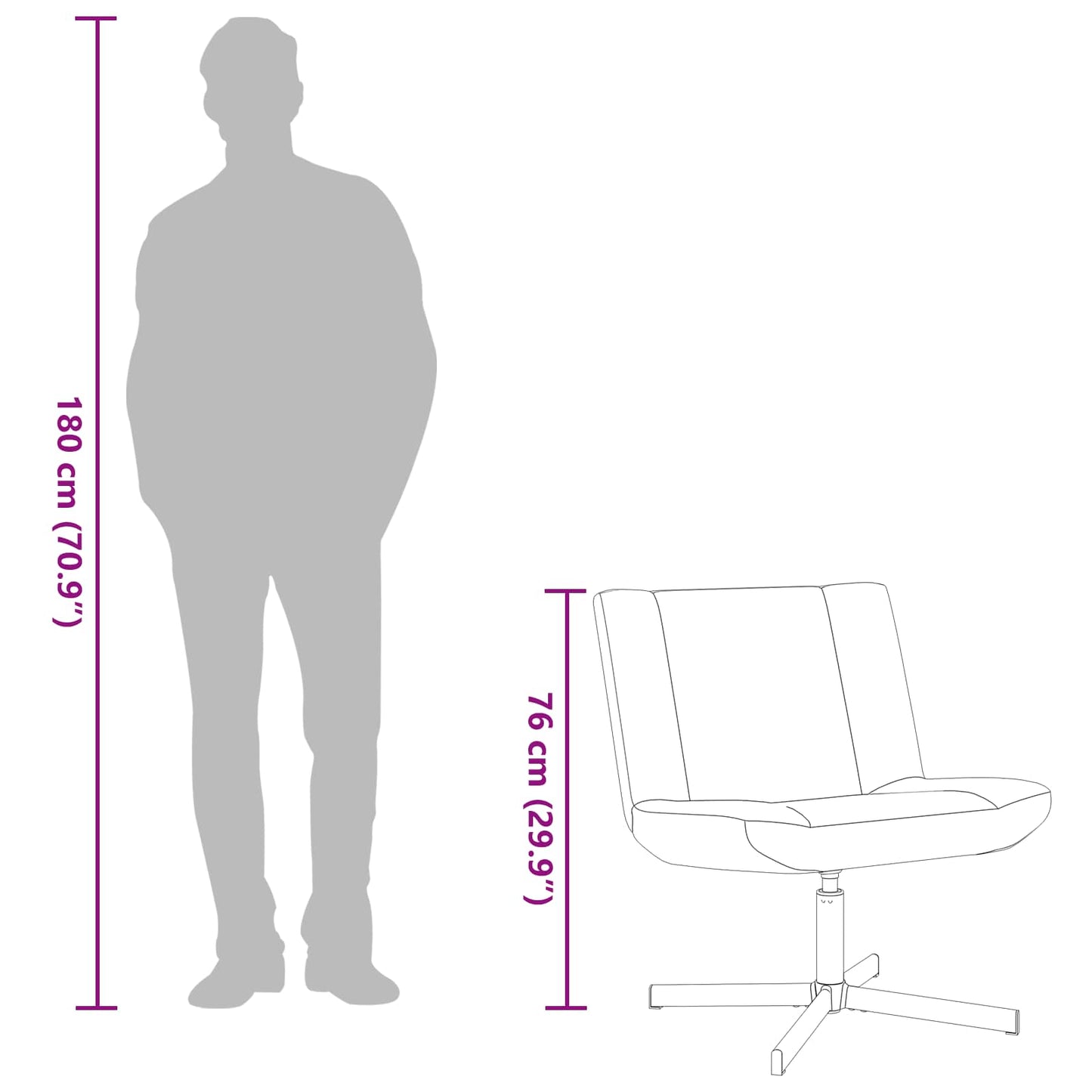 Sedia girevole Grigio scuro 63 x 75 x 76 cm Pelle di Pecora