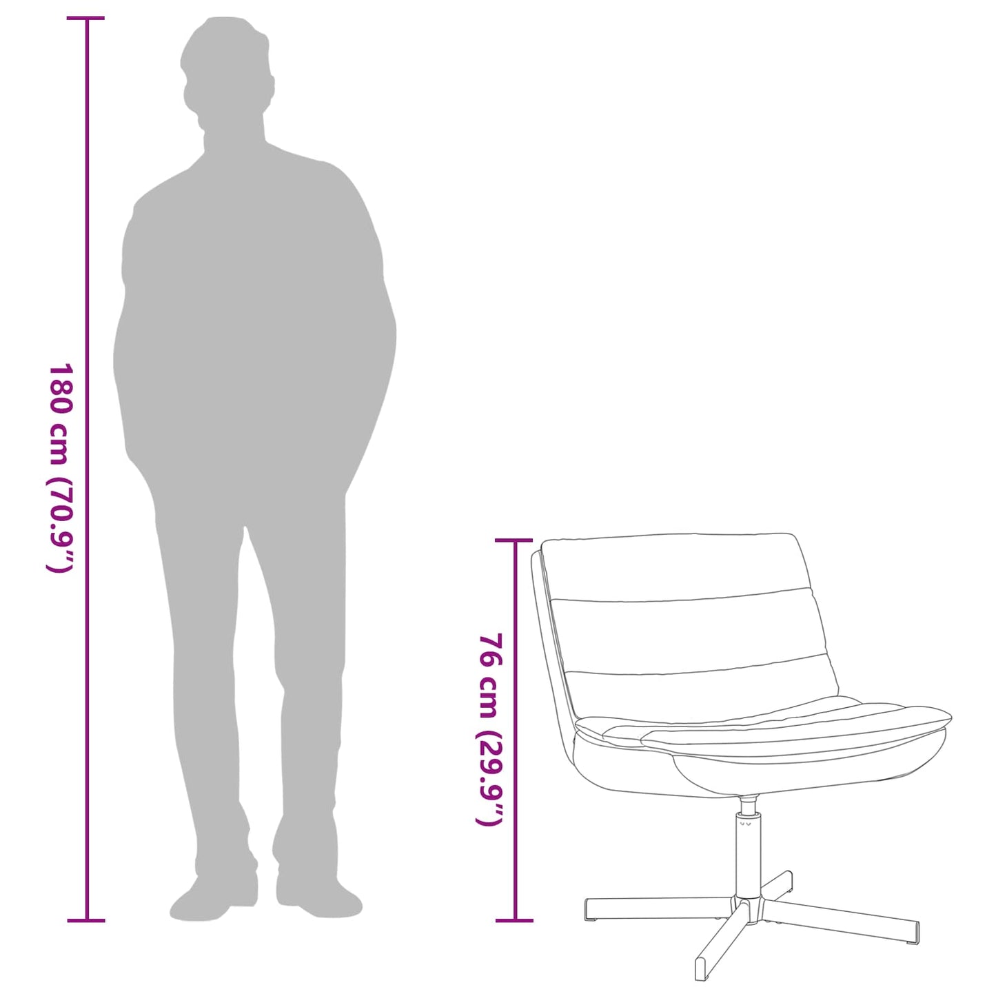 Sedia girevole Marrone 63 x 75 x 76 cm PU Antico