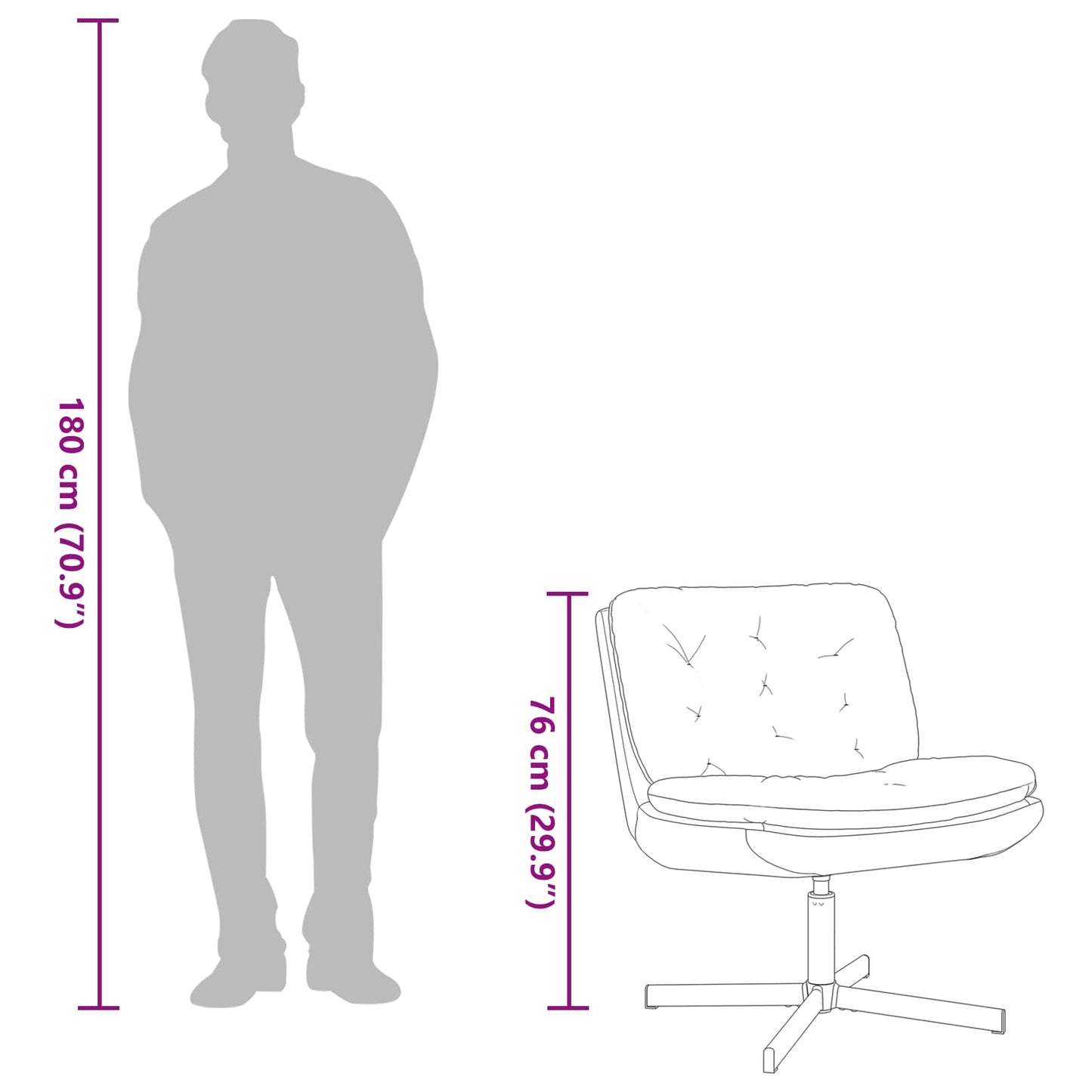 Poltrona Relax con Base Girevole Nero 63 x 75 x 76 cm Velluto