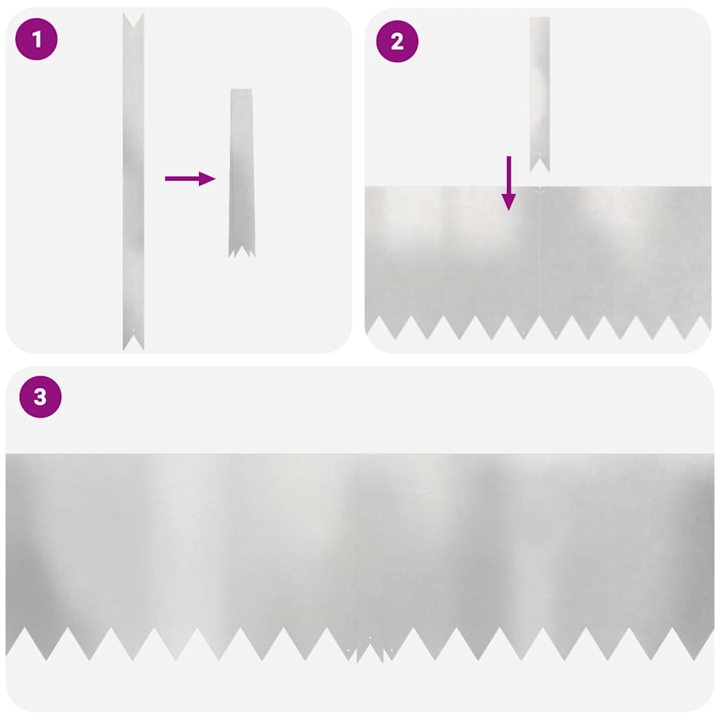 Bordure per prato 30 pcs Argento 100 x 0.5 x 30 cm