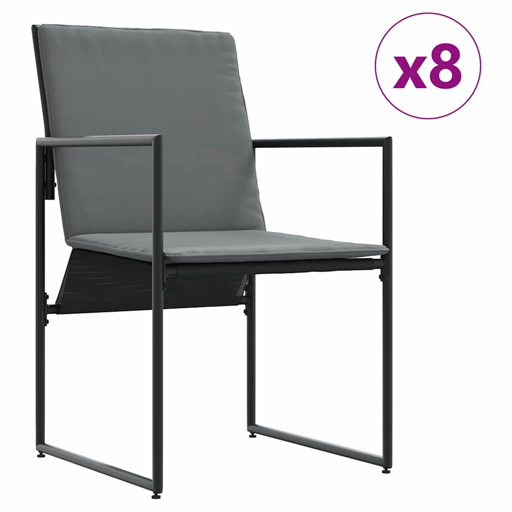 Set da Pranzo per Giardino 13 pcs Nero Acciaio