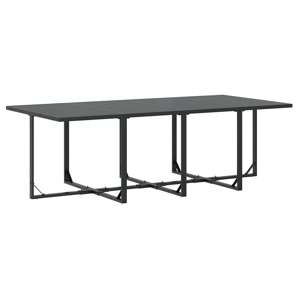 Set da Pranzo per Giardino 9 pcs Nero Acciaio