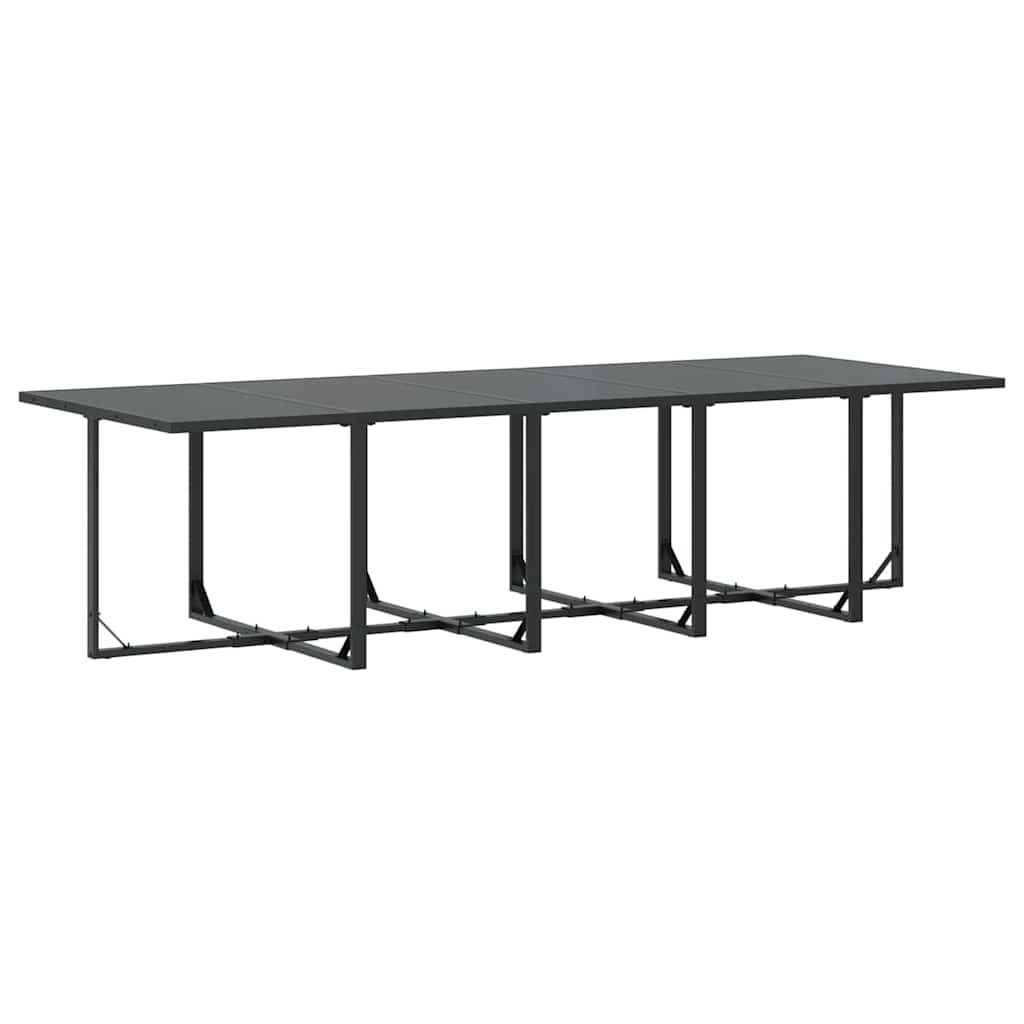 Set da Pranzo per Giardino 15 pcs Nero Acciaio