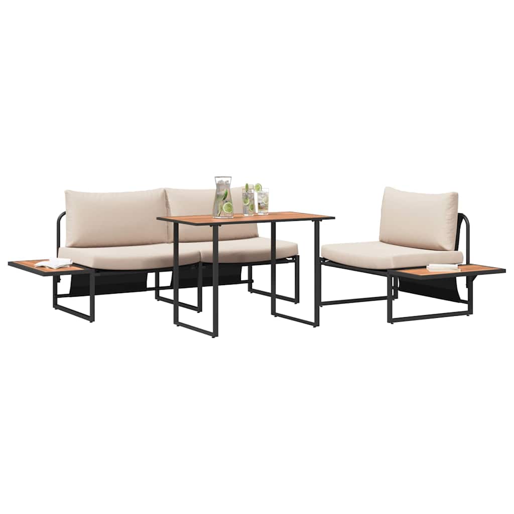 Set da Pranzo per Giardino 3 pcs Talpa Acciaio