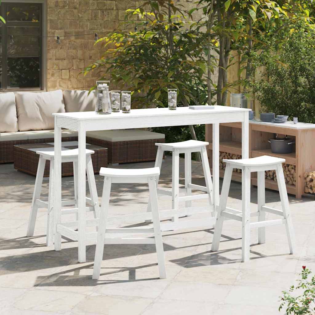 Set Bar da Giardino 4 pcs Bianco HDPE