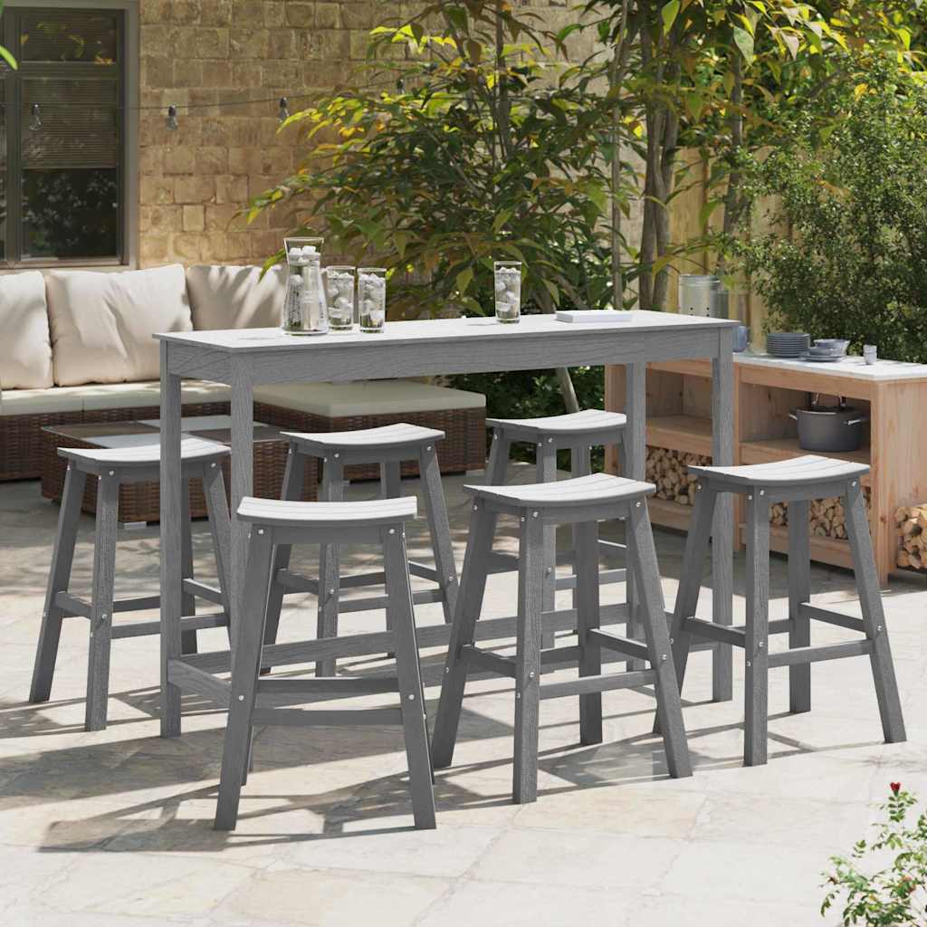 Set Bar da Giardino 6 pcs Grigio chiaro HDPE