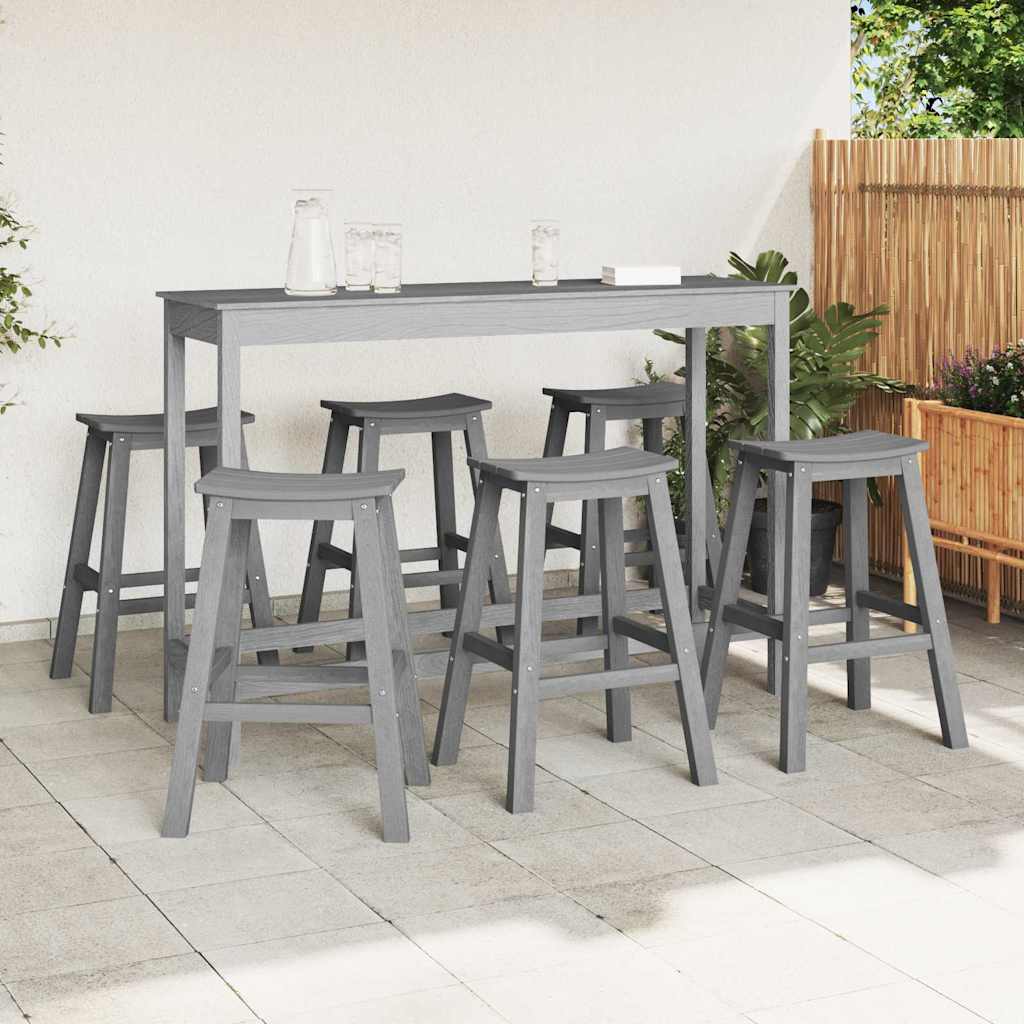 Set Bar da Giardino 6 pcs Grigio chiaro HDPE