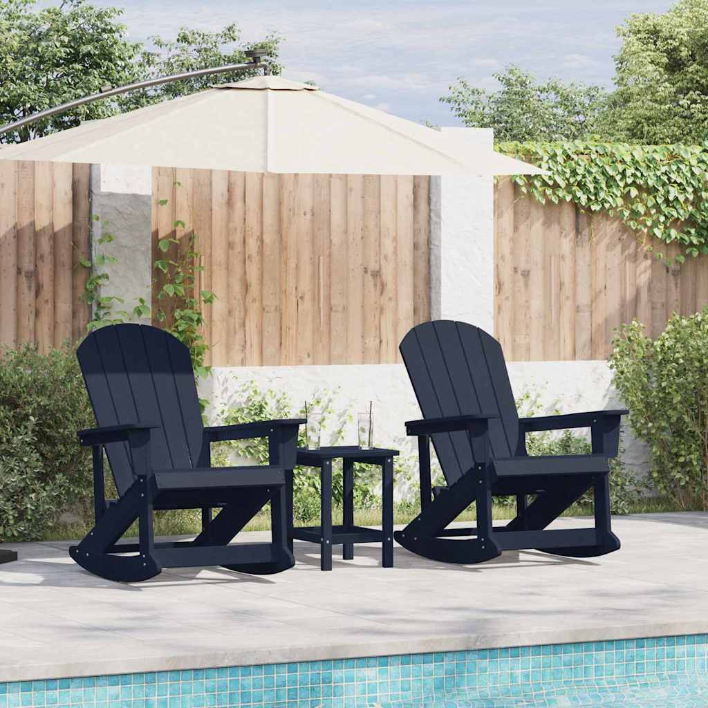 Set Lounge da Giardino 3 pcs Blu marino HDPE