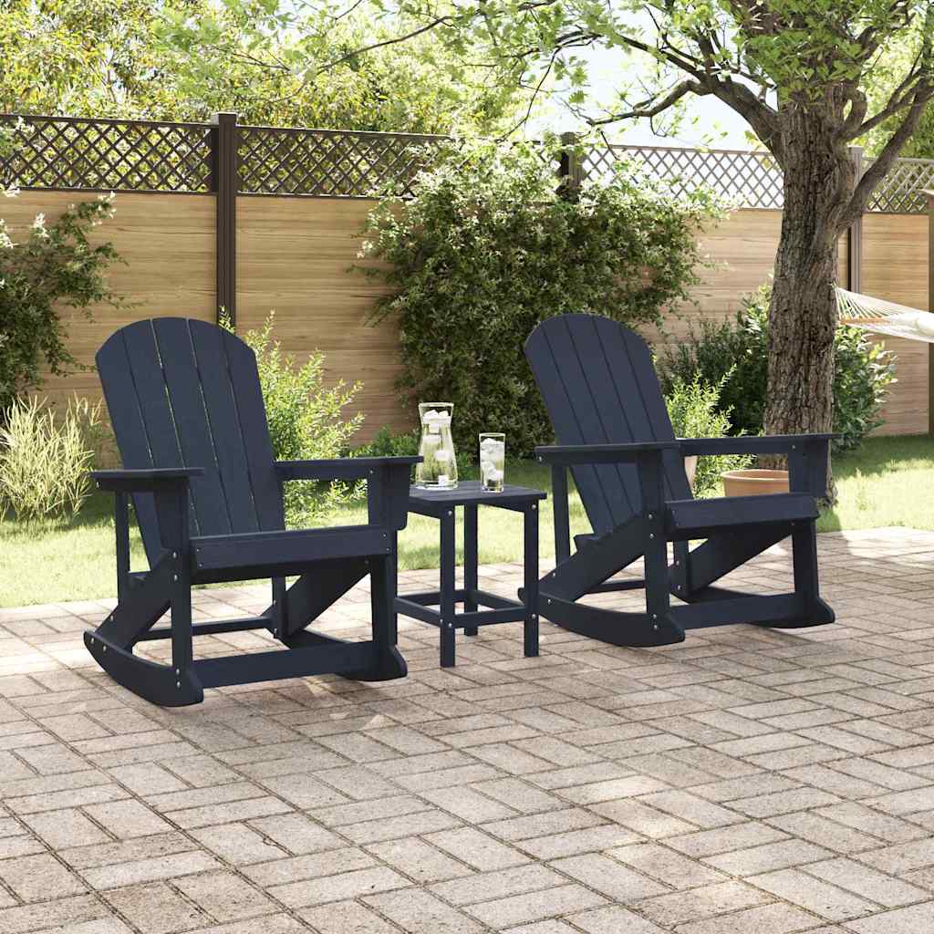 Set Lounge da Giardino 3 pcs Blu marino HDPE