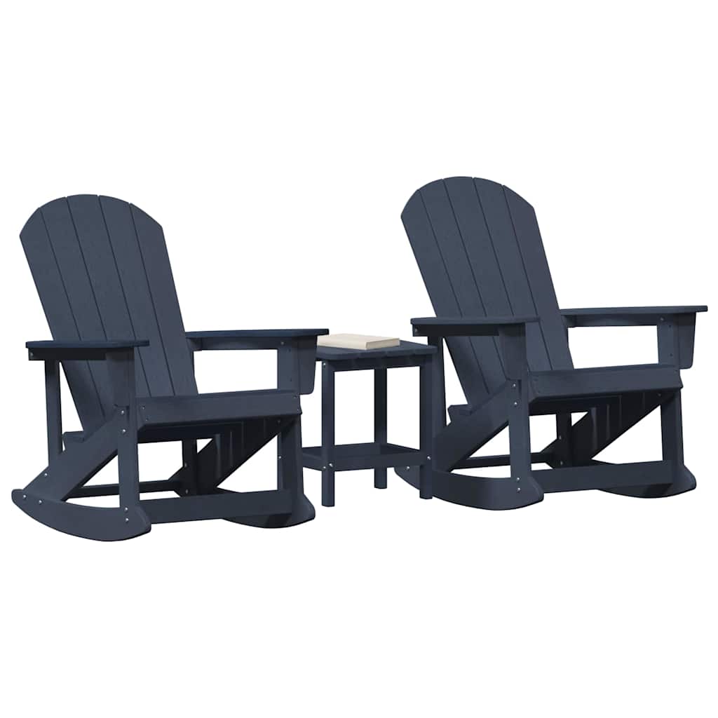 Set Lounge da Giardino 3 pcs Blu marino HDPE
