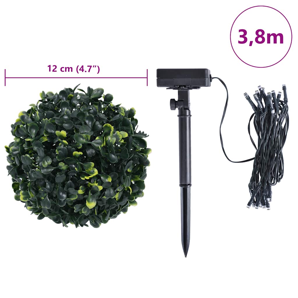 Sfere di Bosso Artificiale con Luci LED 4 pz Verdi 12 cm | homemem39
