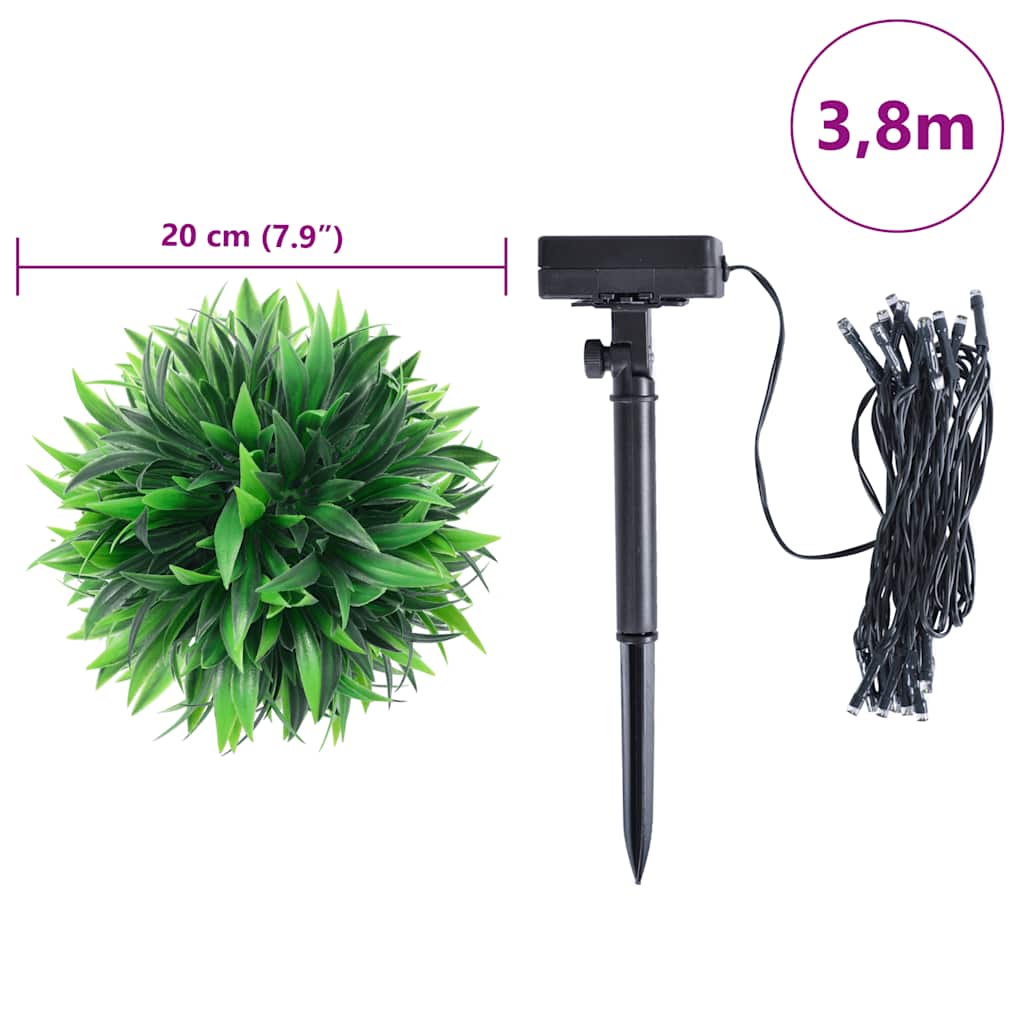Sfere di Bosso Artificiale con Luci LED 2 pz Verdi 20 cm | homemem39