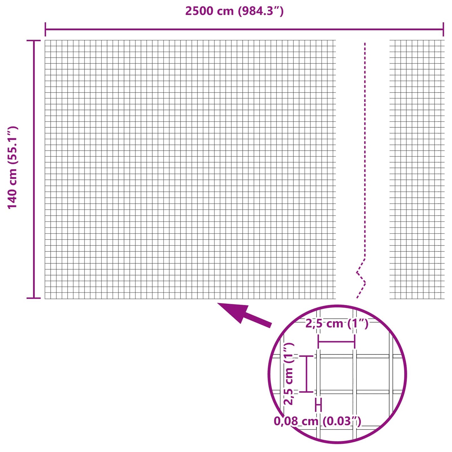 Recinzione in Rete Saldato Argento 1.4 x 25 m