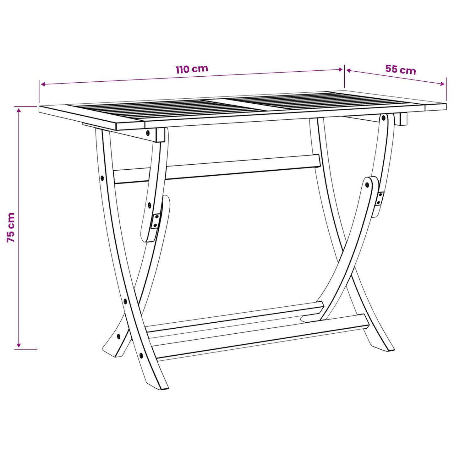 Tavolo Rettangolare Sydney Marrone 110 x 55 x 75 cm | homemem39