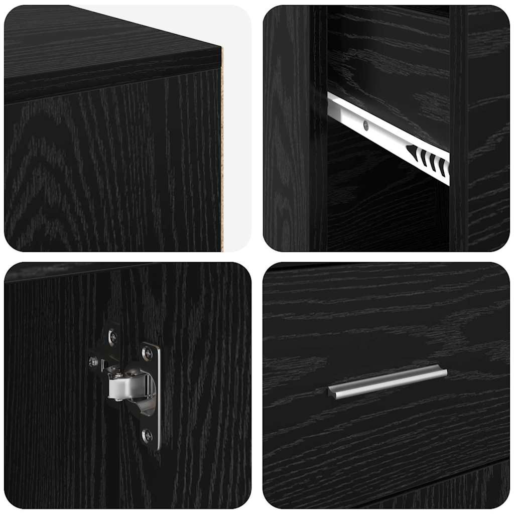 Scrivania ad angolo con cassetto Rovere nero 102 x 50 x 75 cm