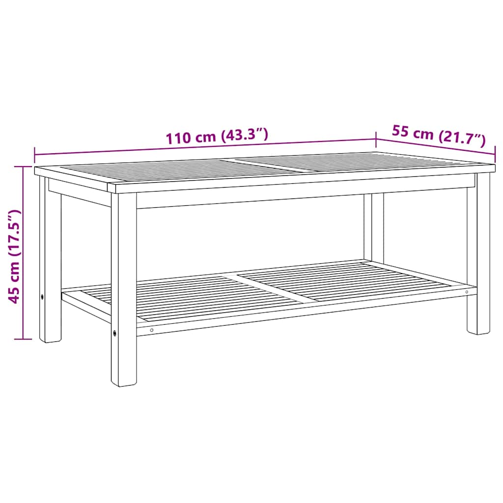Tavolino da salotto con archiviazione Marrone 110 x 55 x 45 cm | homemem39