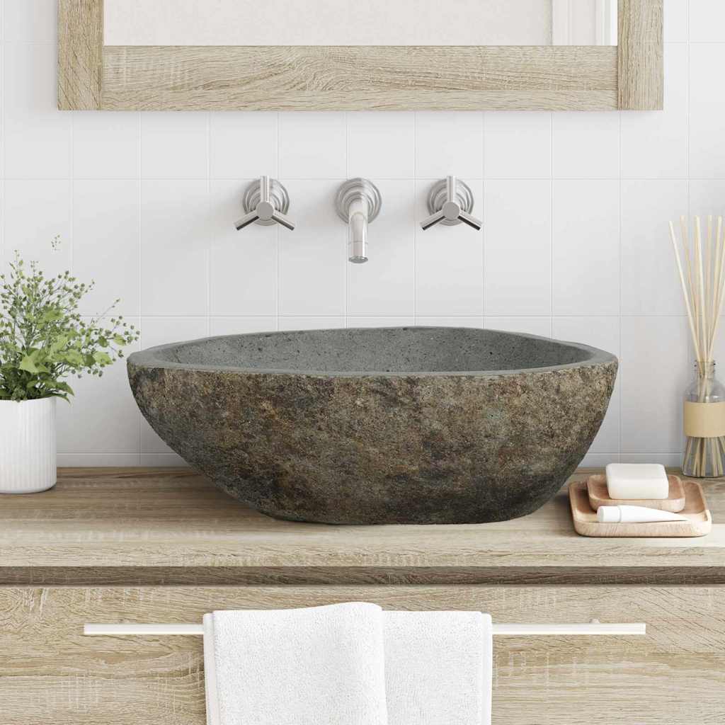 Lavabo Grigio chiaro (46-52) x (35-40) x 15 cm Pietra di Fiume