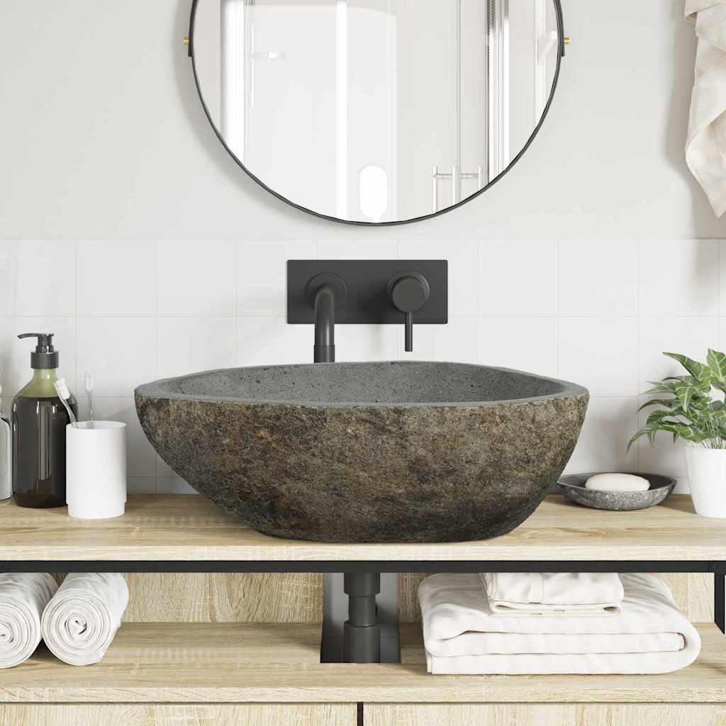 Lavabo Grigio chiaro (46-52) x (35-40) x 15 cm Pietra di Fiume