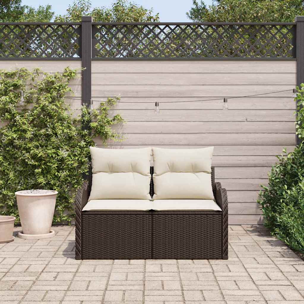 Divano da giardino Marrone 121 x 62 x 69cm polyrattan - homemem39