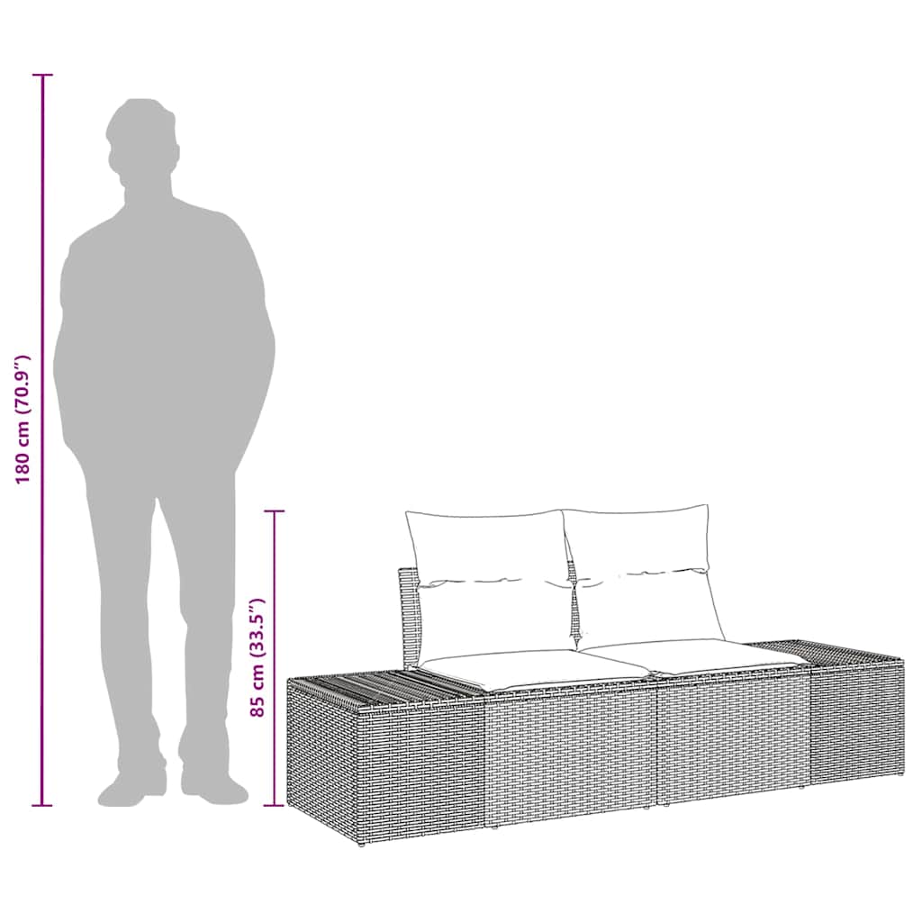 Divano da giardino 2-Numero di posti polyrattan | homemem39