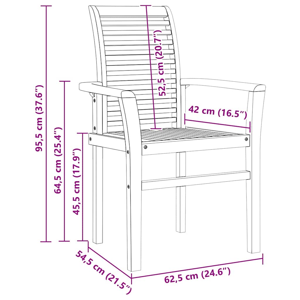 Sedia da pranzo 4 pcs Marrone 62.5 x 54 x 95.5 cm