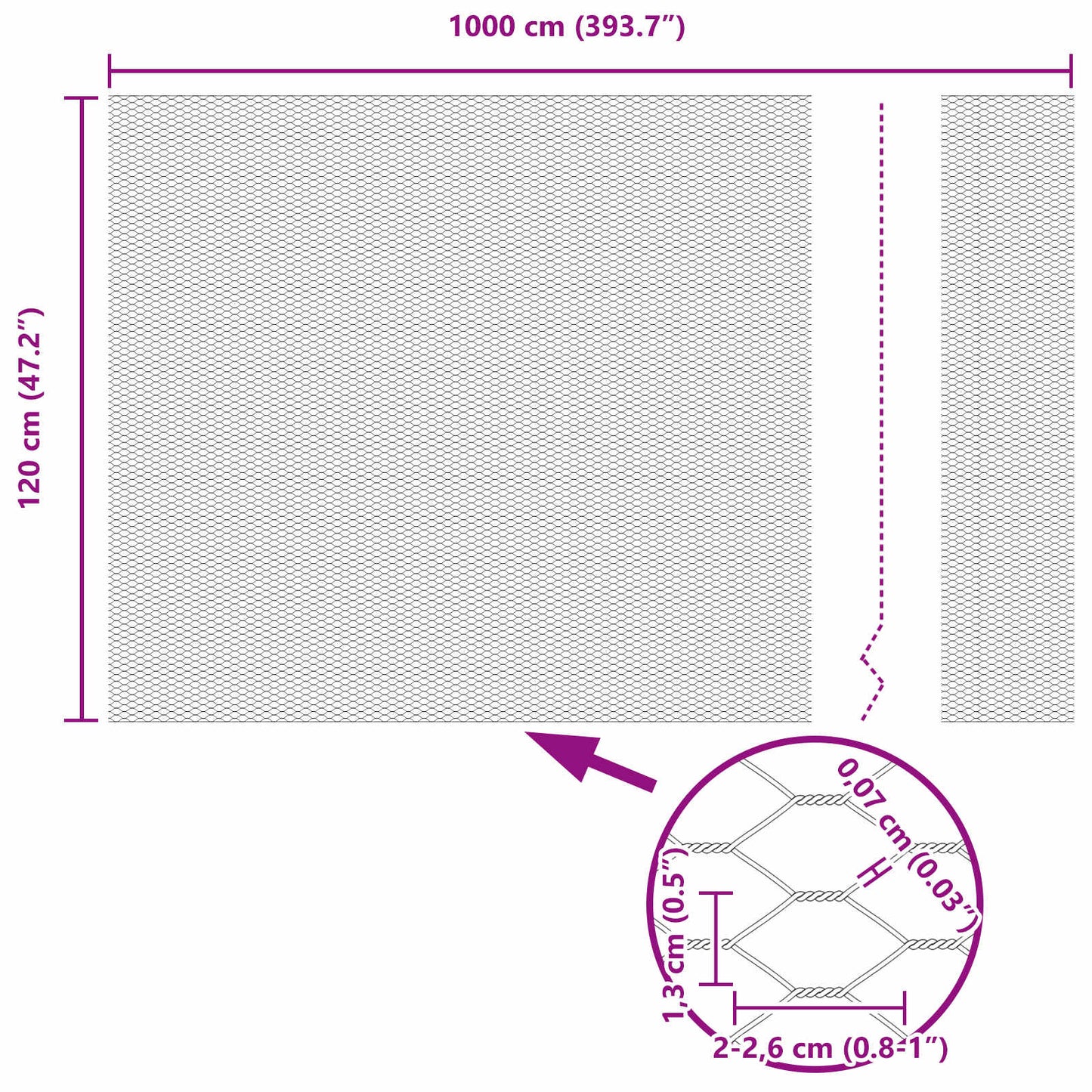 Recinzione Esagonale Verde 1,2 x 10 m PVC