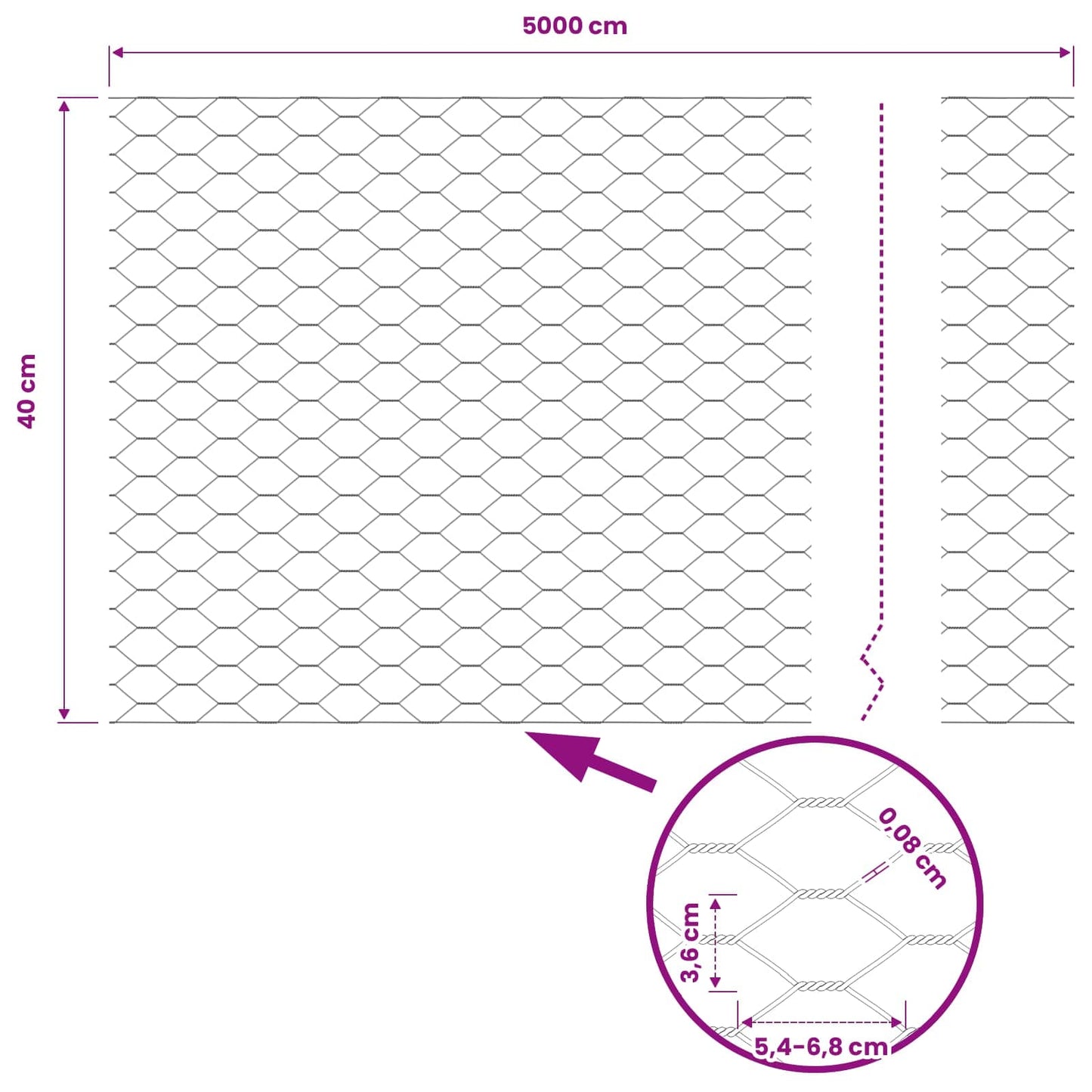 Recinzione Esagonale Verde 0,4 x 50 m PVC | homemem39