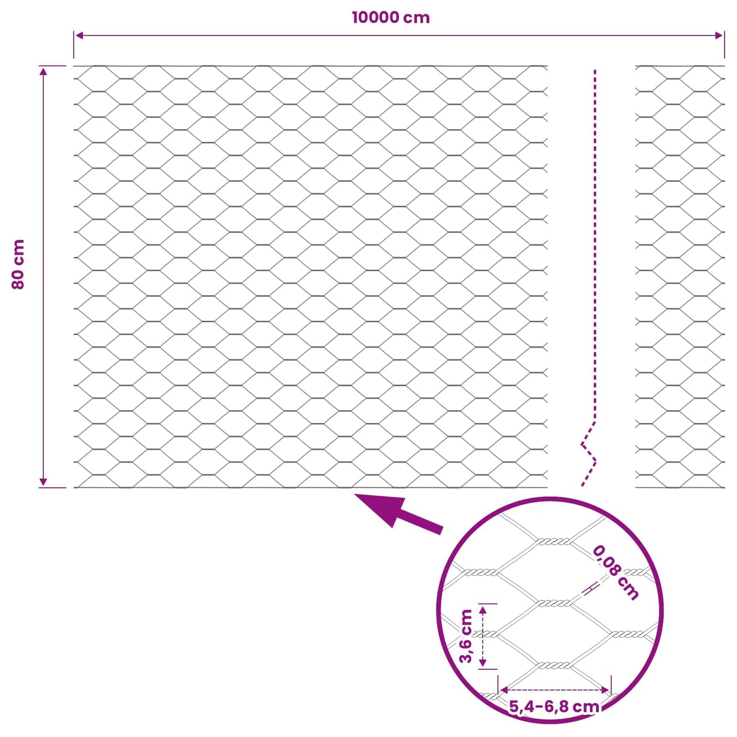 Recinzione Esagonale Verde 0,8 x 100 m PVC | homemem39