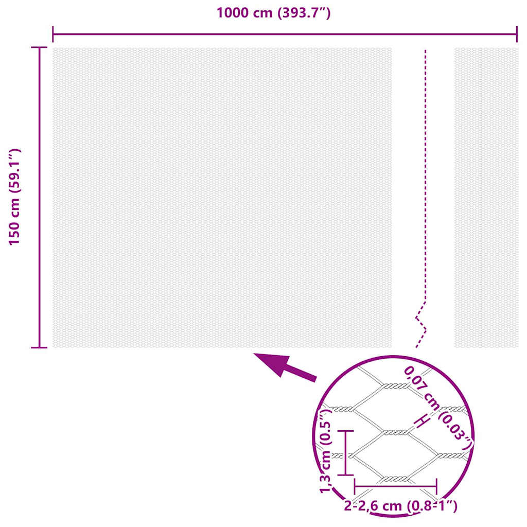 Recinzione Esagonale Grigio 1,5 x 10 m PVC | homemem39