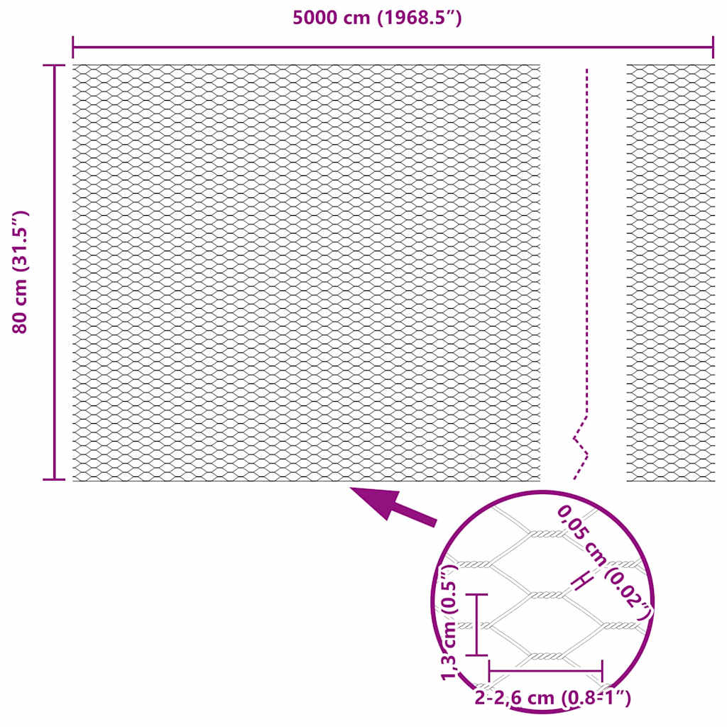 Recinzione Esagonale Argento 0,8 x 50 m Acciaio zincato | homemem39