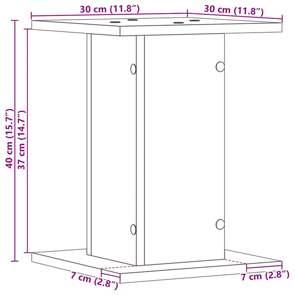 Supporto per piante 2 pcs Rovere Nero 30 x 30 x 40 cm | homemem39