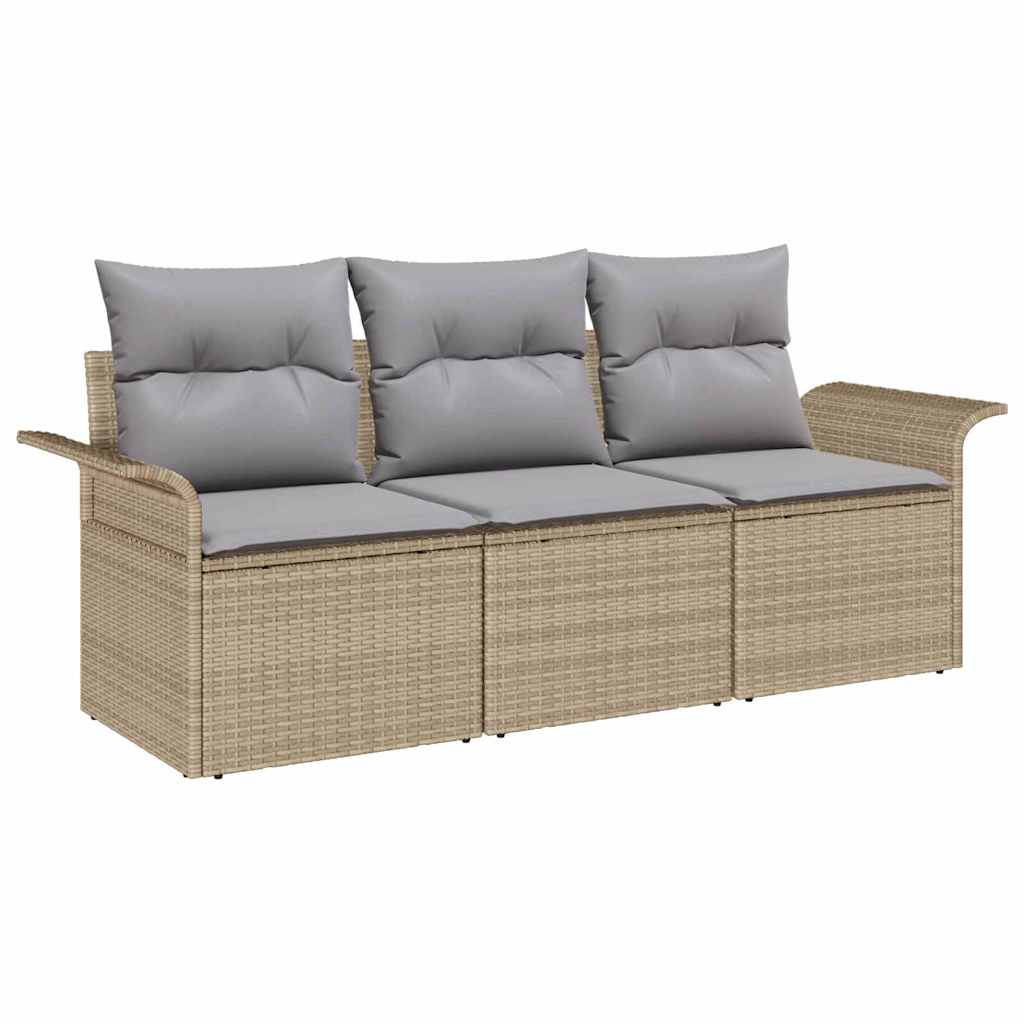 Set Divano da Giardino 3 pcs Beige 196 x 62 x 85cm polyrattan