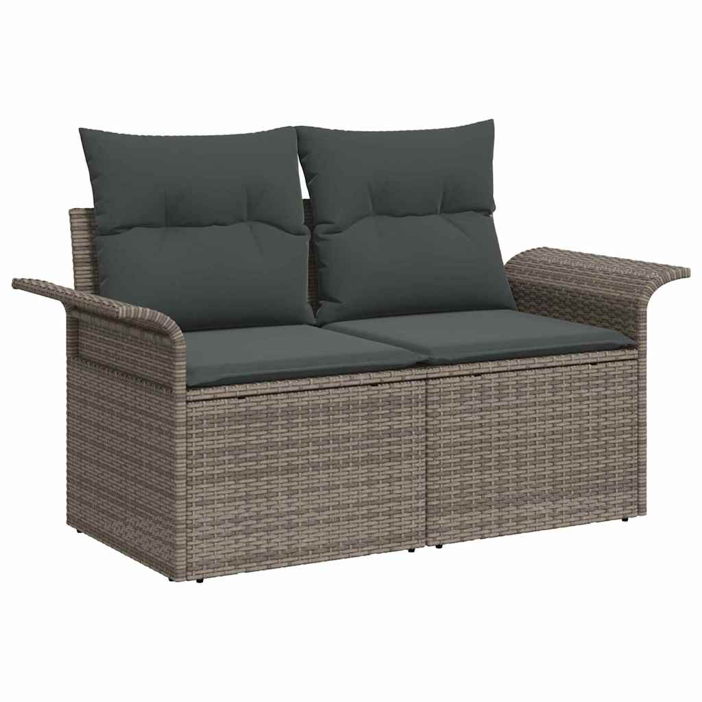 Set Divano da Giardino 4 pcs Grigio 55 x 55 x 37cm polyrattan