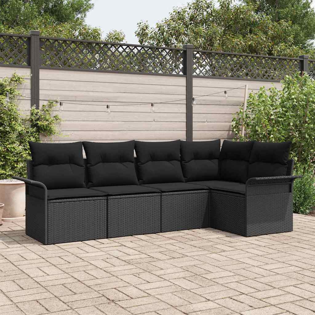 Set Divano da Giardino 5 pcs 242.5 x 132.5 x 85 cm Poly Rattan
