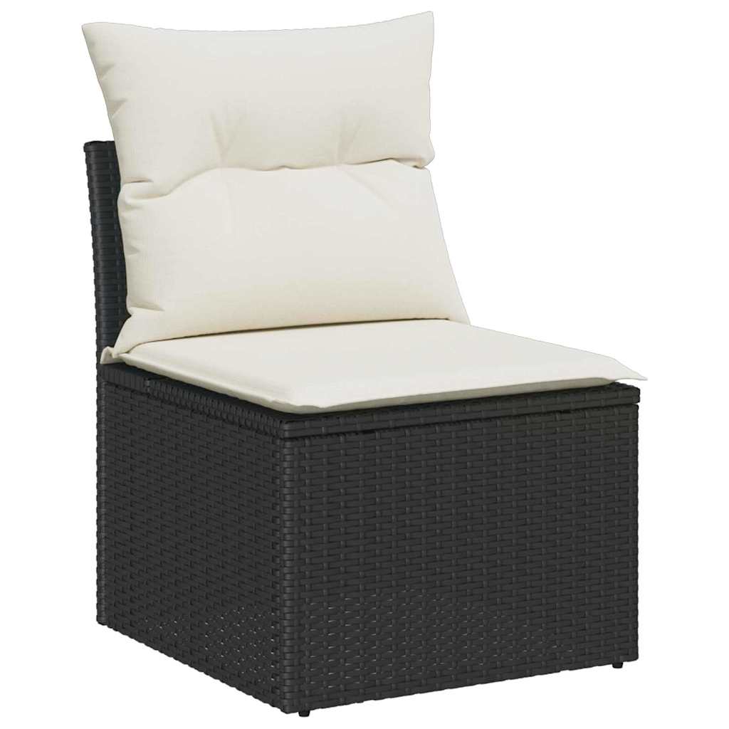 Set Divano da Giardino 6 pcs Nero 55 x 55 x 37 cm Poly Rattan