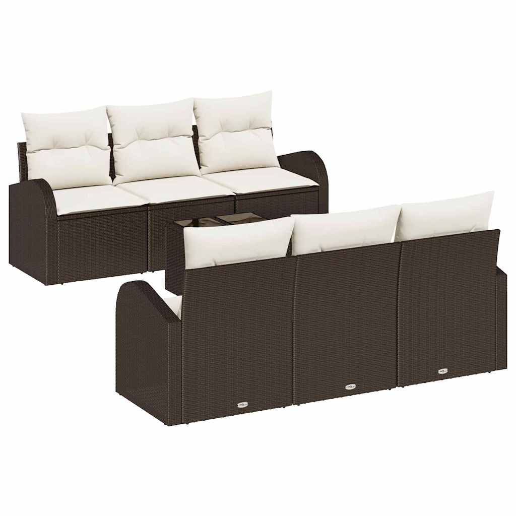 Set Divano da Giardino 7 pcs Marrone 55 x 55 x 37 cm