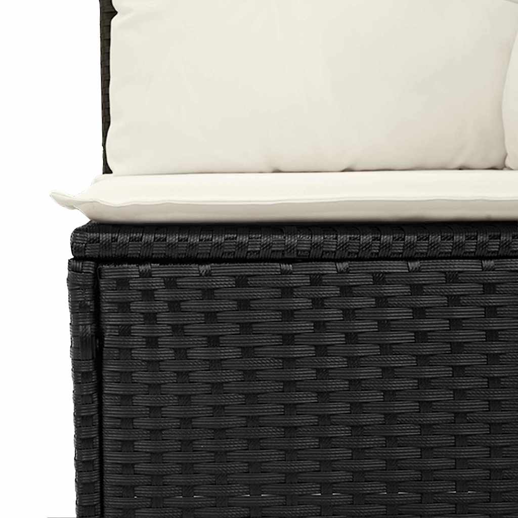 Set Divano da Giardino 7 pcs Nero 55 x 55 x 37 cm Poly Rattan