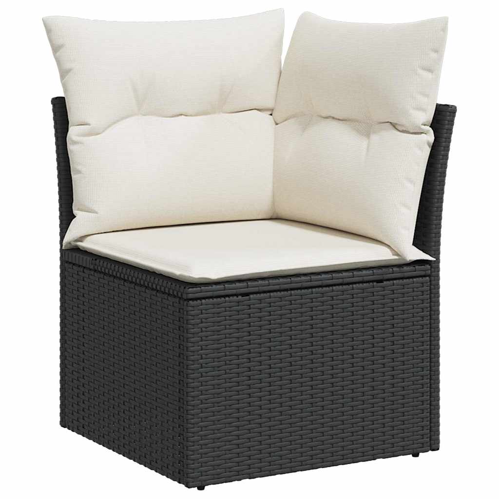 Set Divano da Giardino 7 pcs Nero 55 x 55 x 37 cm Poly Rattan