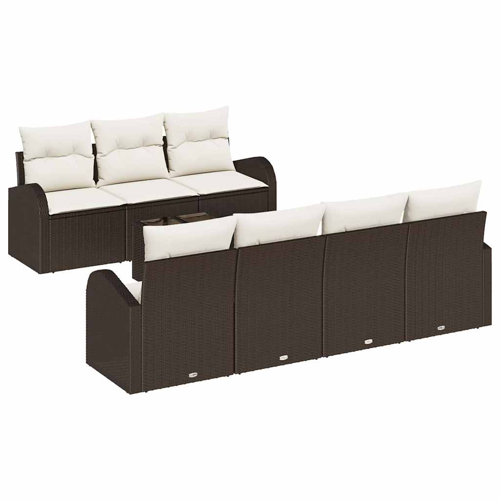 Set Divano da Giardino 8 pcs Marrone 55 x 55 x 37 cm polyrattan