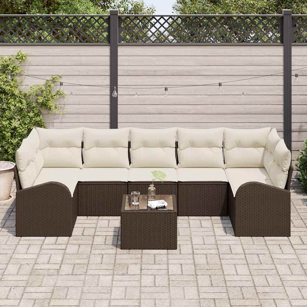 Set Divano da Giardino 8 pcs Marrone 55 x 55 x 37 cm polyrattan