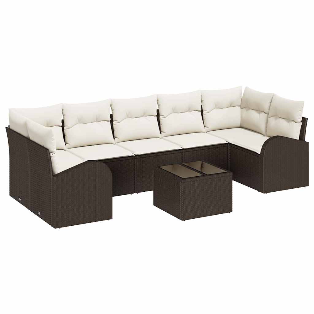 Set Divano da Giardino 8 pcs Marrone 55 x 55 x 37 cm polyrattan