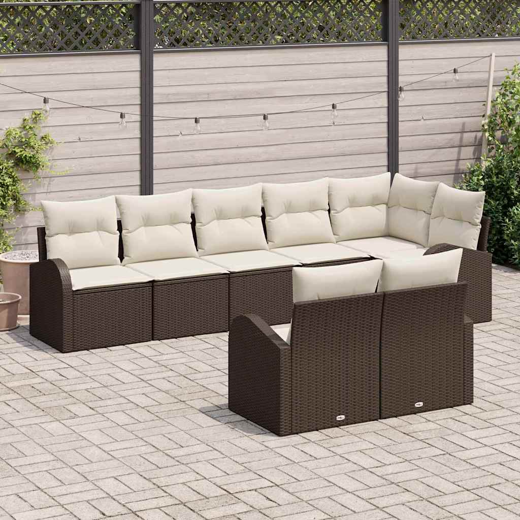 Set Divano da Giardino 8 pcs 289 x 124 x 85 cm Poly Rattan